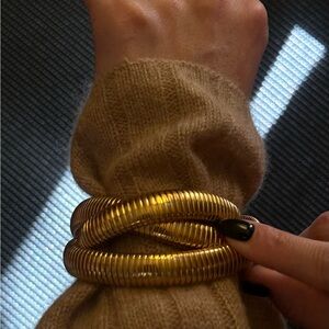 Stylish Gold Coil Bracelet